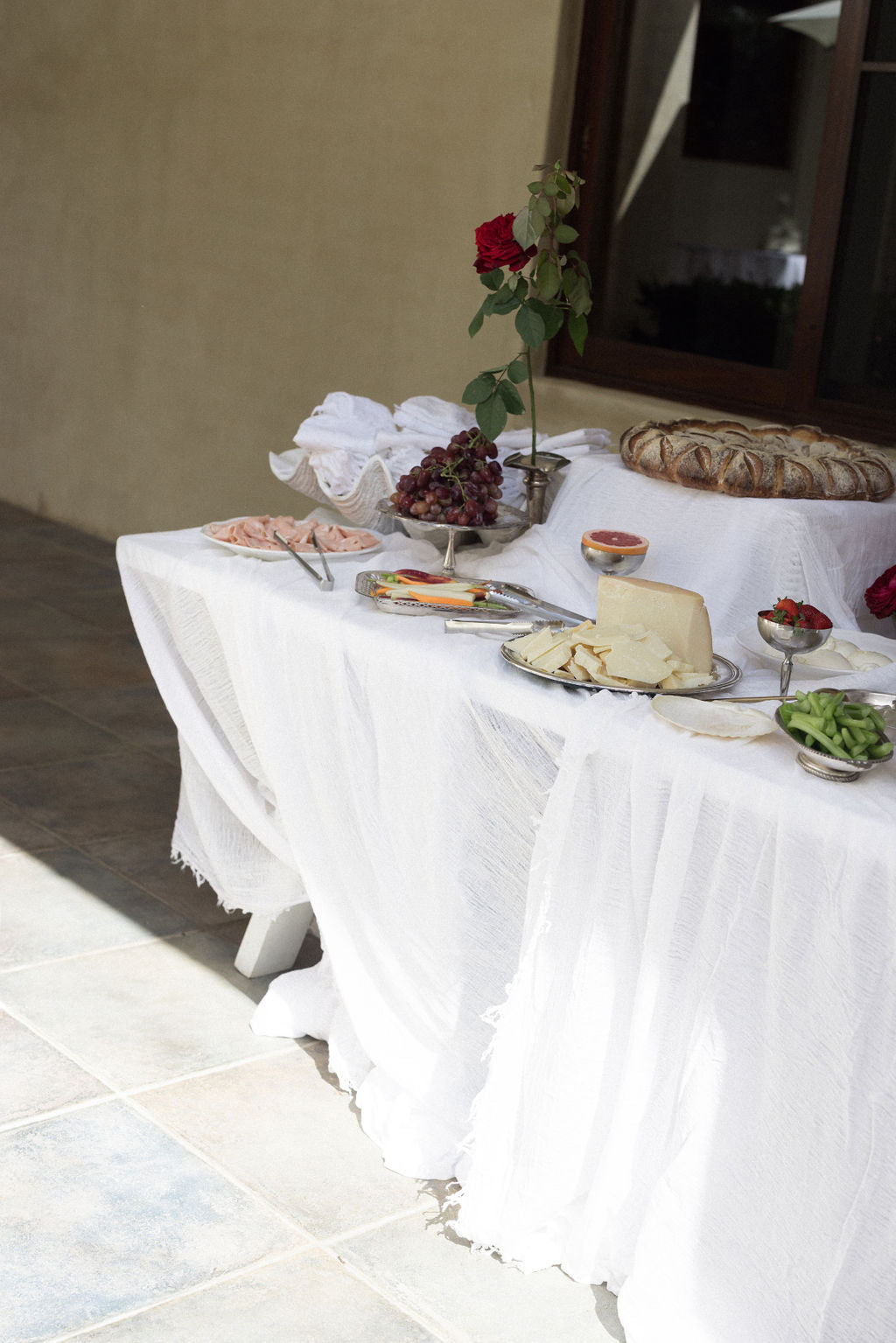 Ivory Textured Cotton Tablecloths