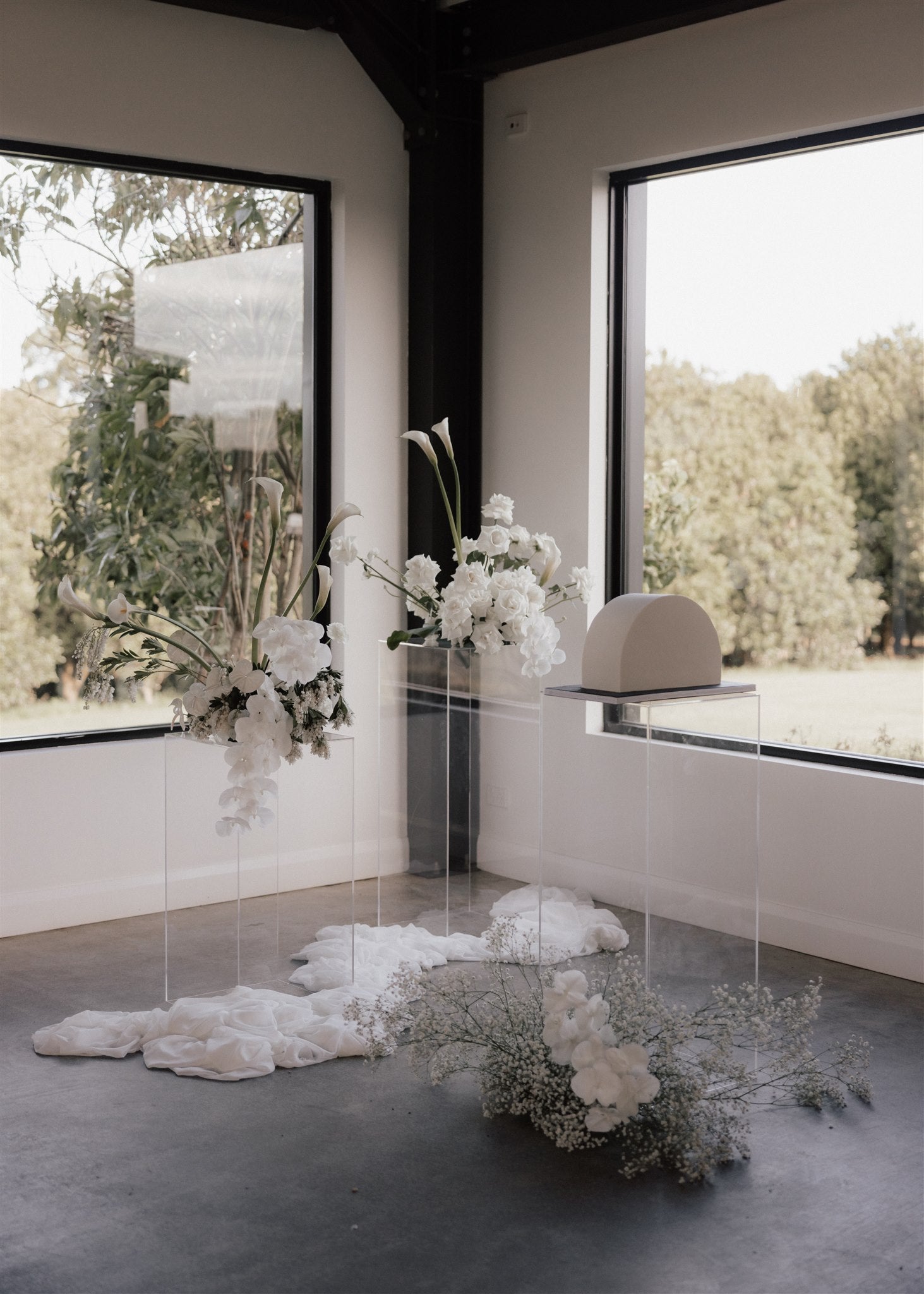 Transparent Plinths Available For Hire by For Love & Living Gold Coast
