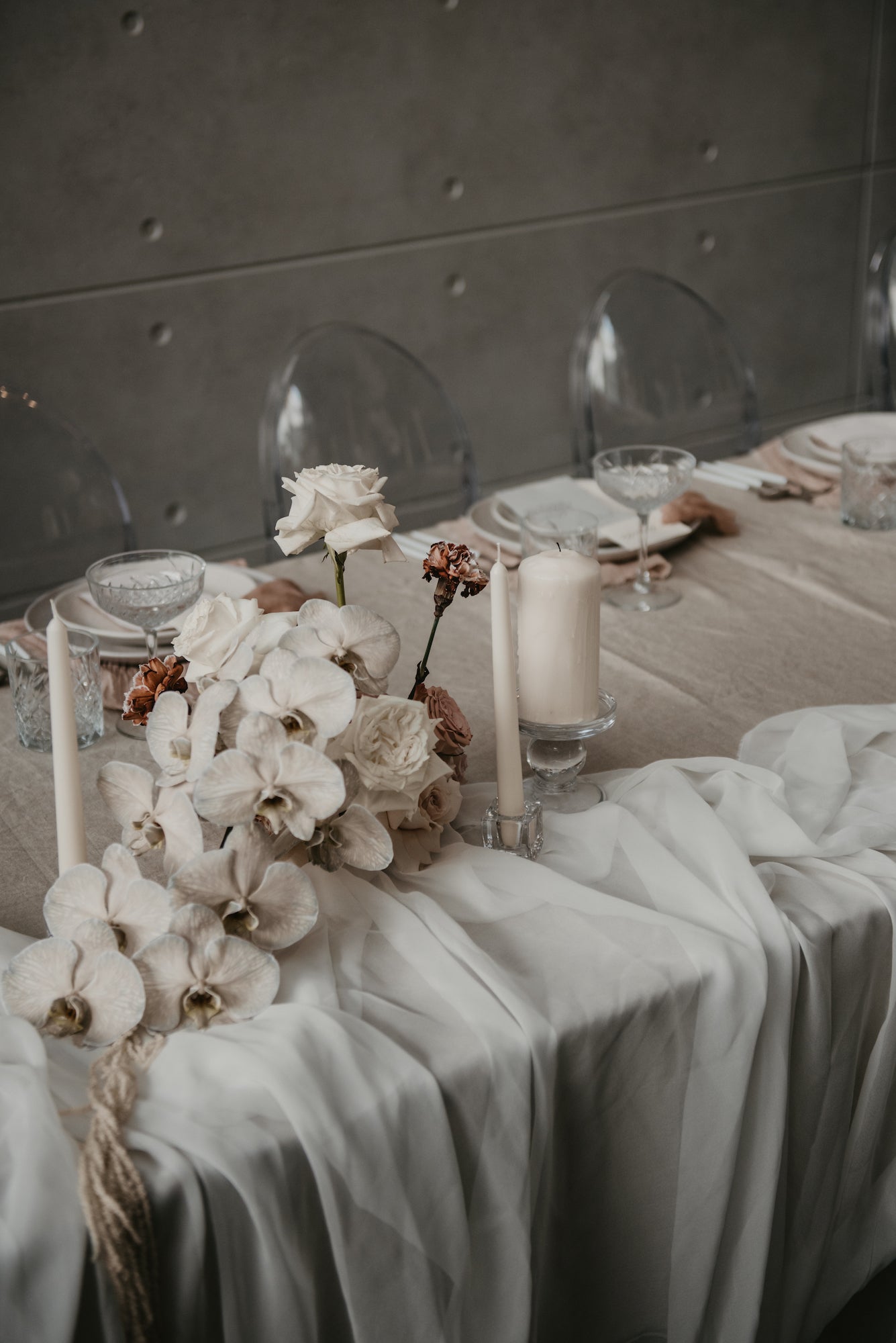 White Silk Chiffon For Hire | For Love & Living Gold Coast wedding & event hire