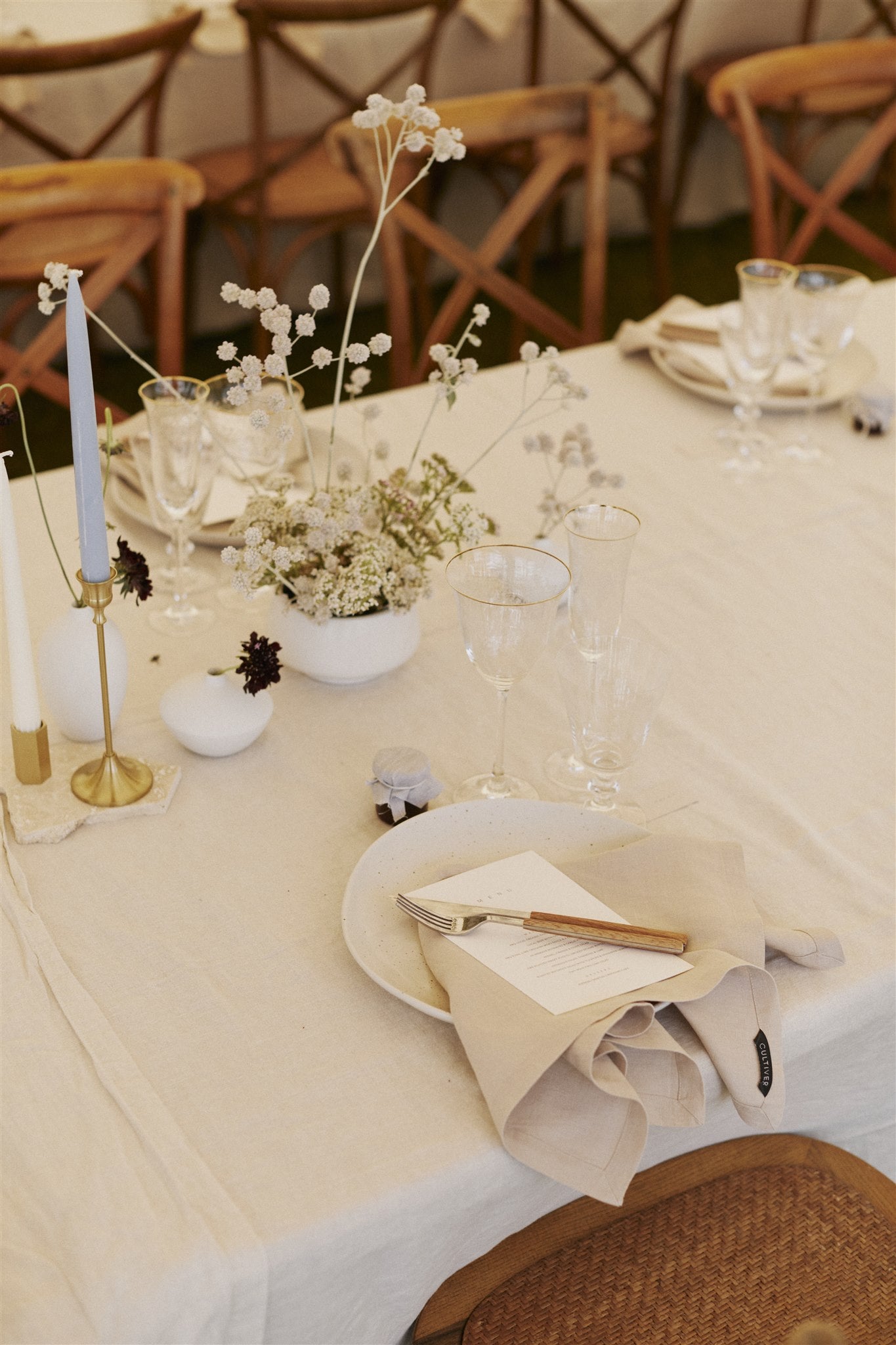 Gold tapered candlesticks for hire | For Love & Living Gold Coast Weddings & Events