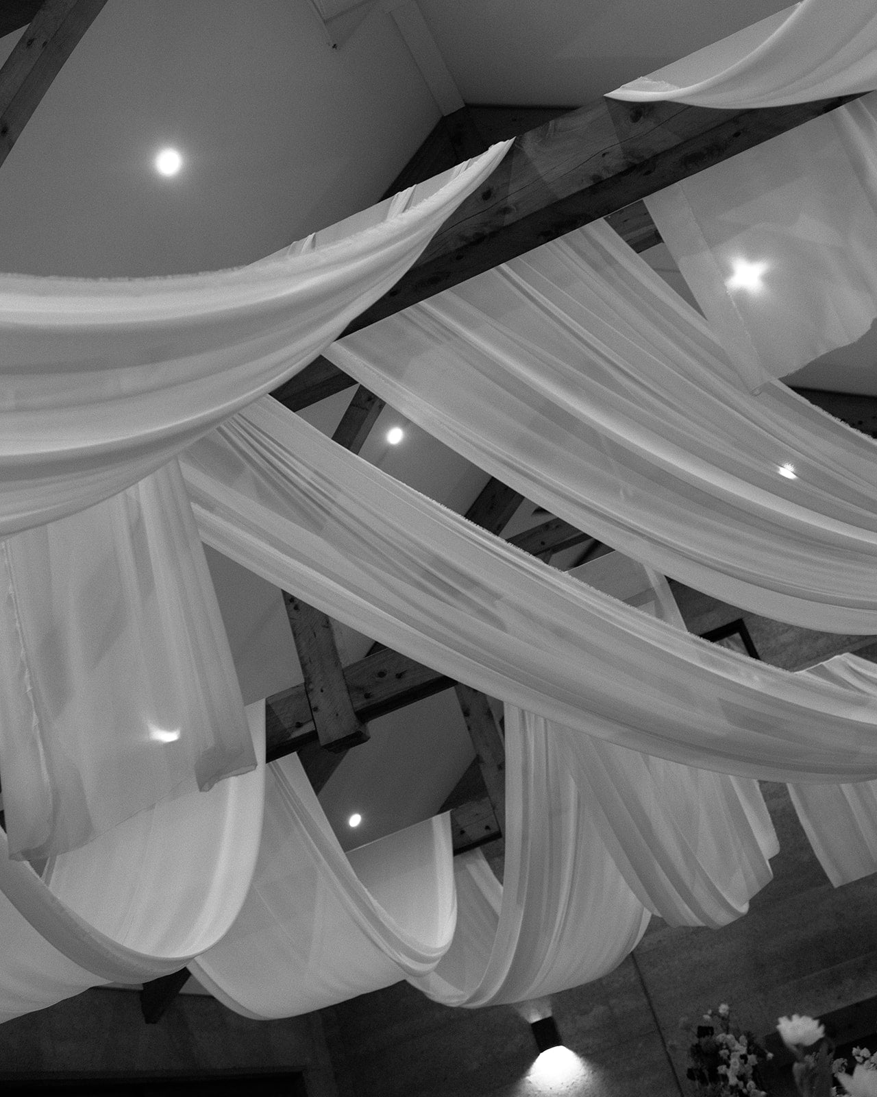 Ivory Chiffon Ceiling Draping