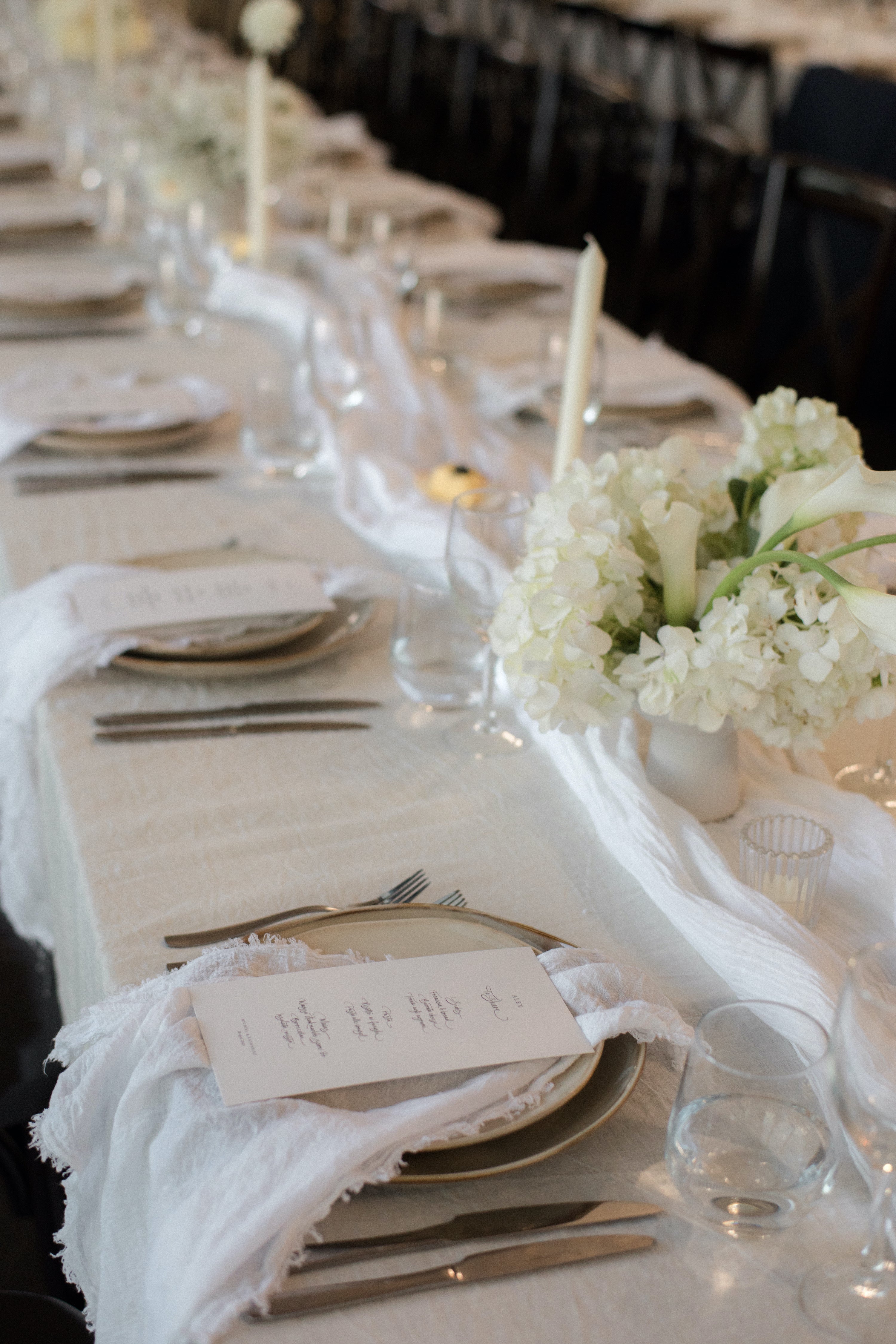 White Textured Cotton Table Runners