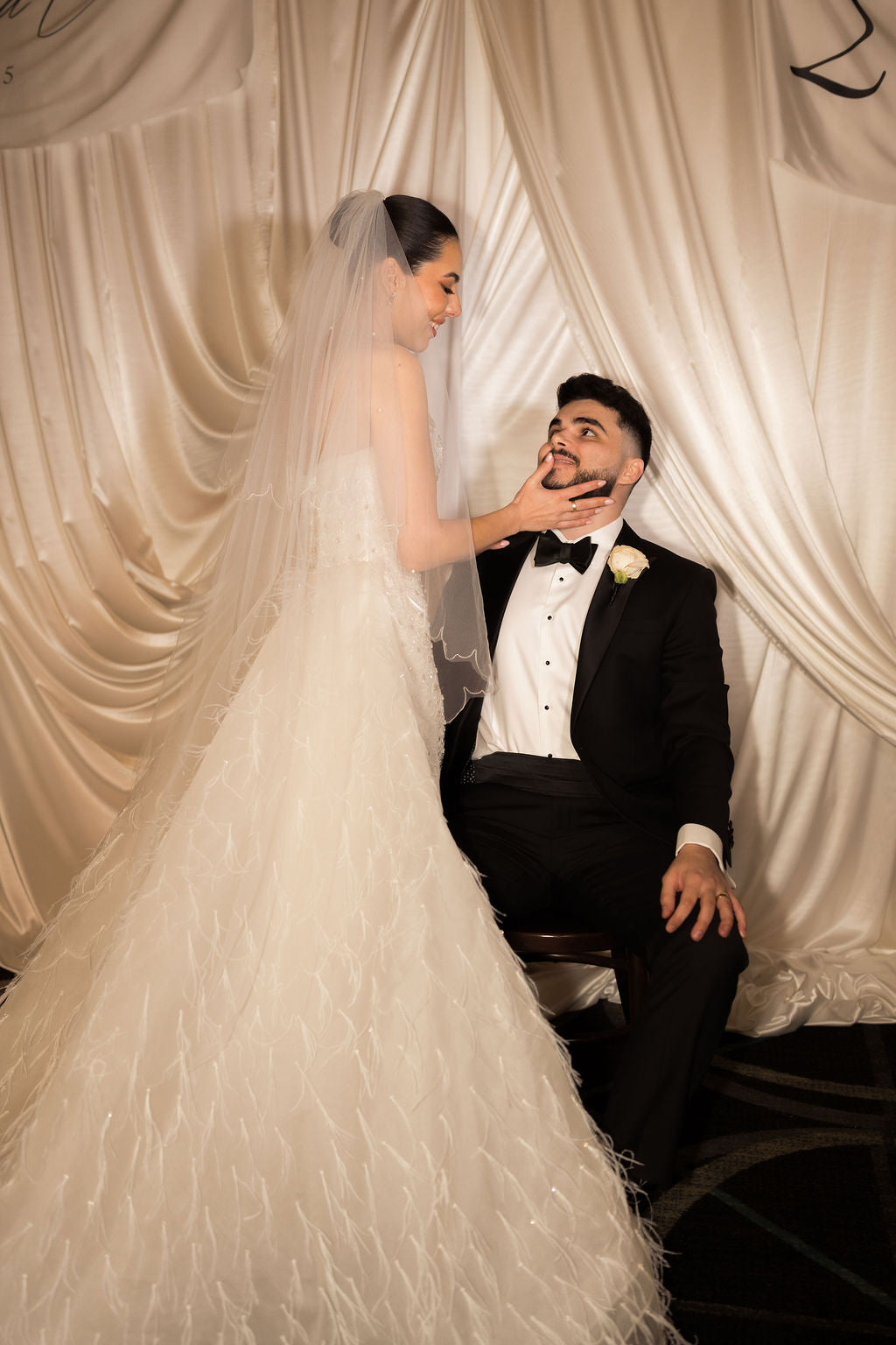 Ivory Satin Fabric Backdrop