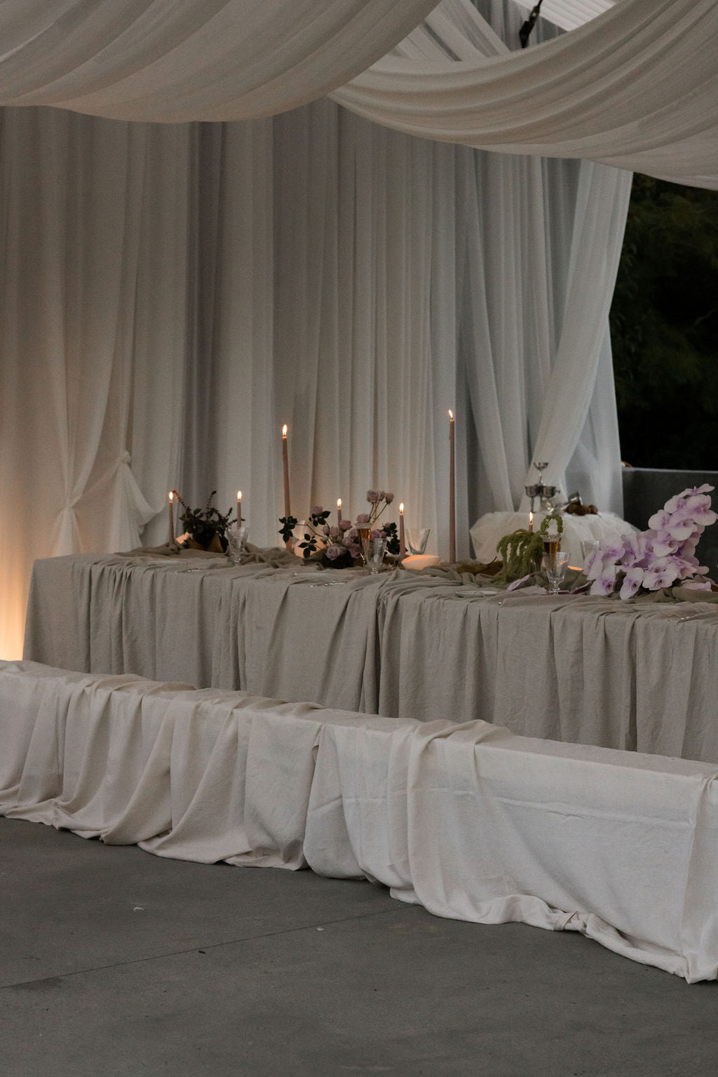 Ivory Chiffon Ceiling Draping