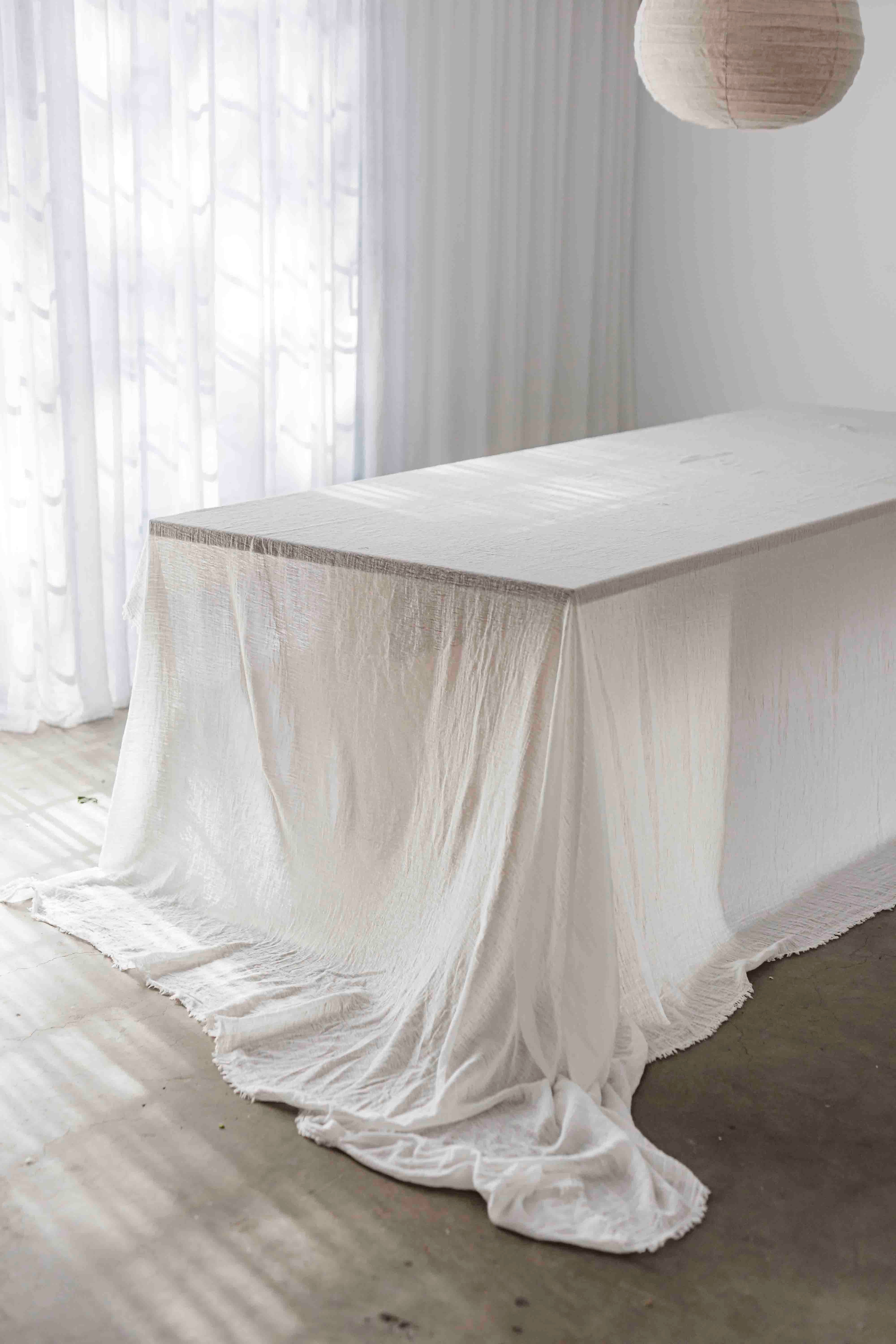 Ivory Textured Cotton Tablecloth - For Living Australia