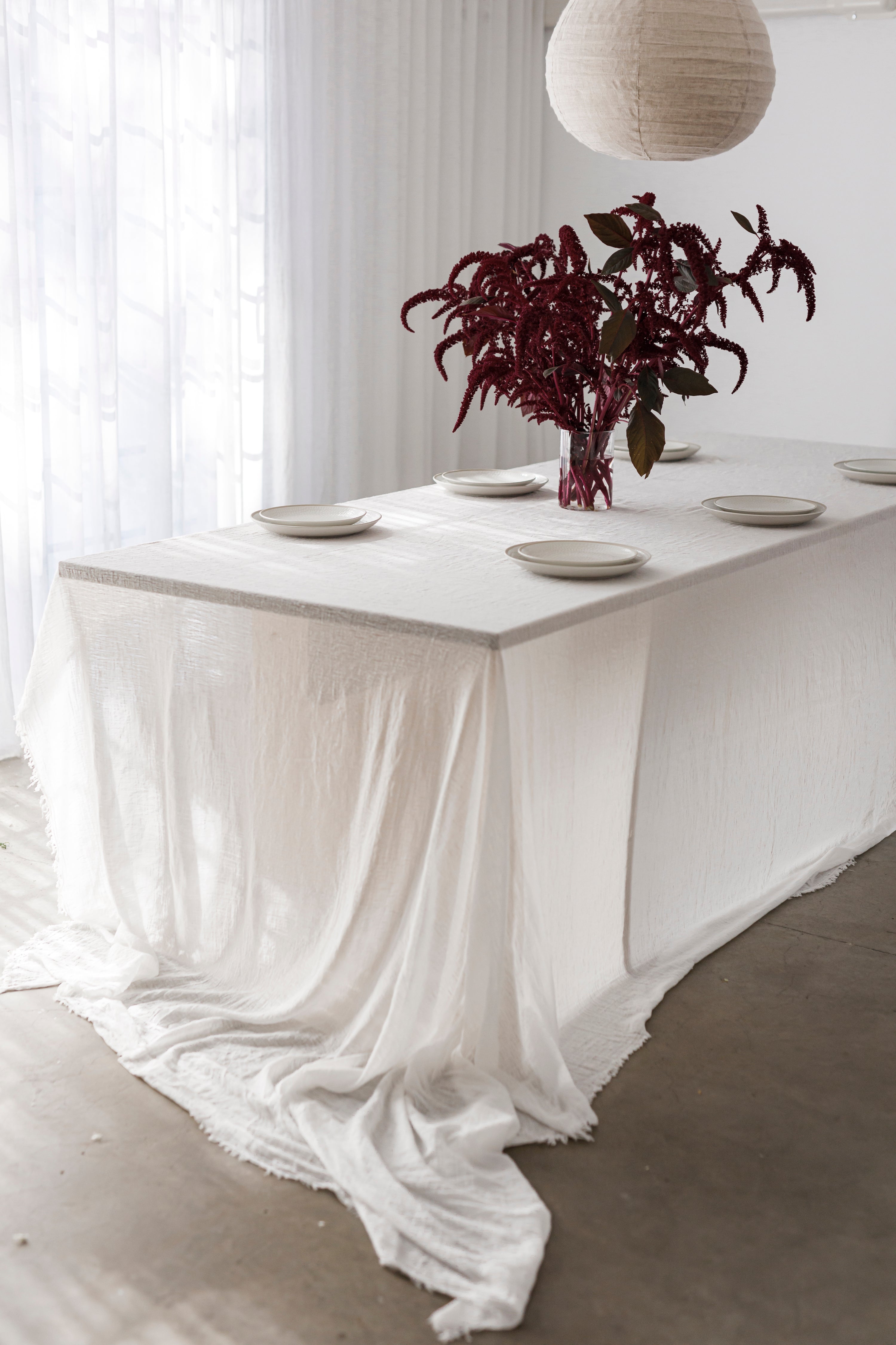 Textured cotton tablecloths for Hire | Wedding & event Hire Gold Coast For Love & Living