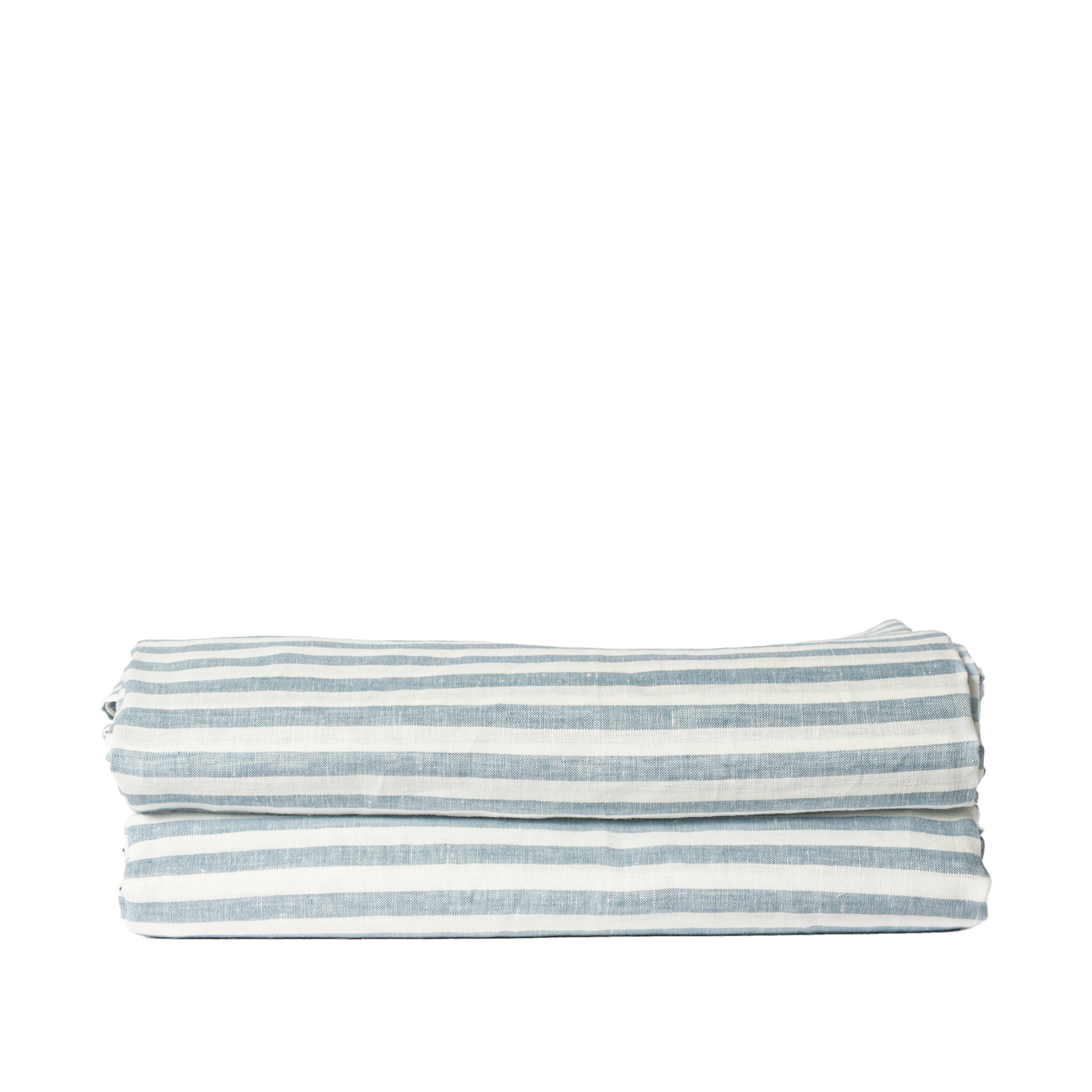 Blue Pinstripe French Linen Tablecloth by For Love & Living 