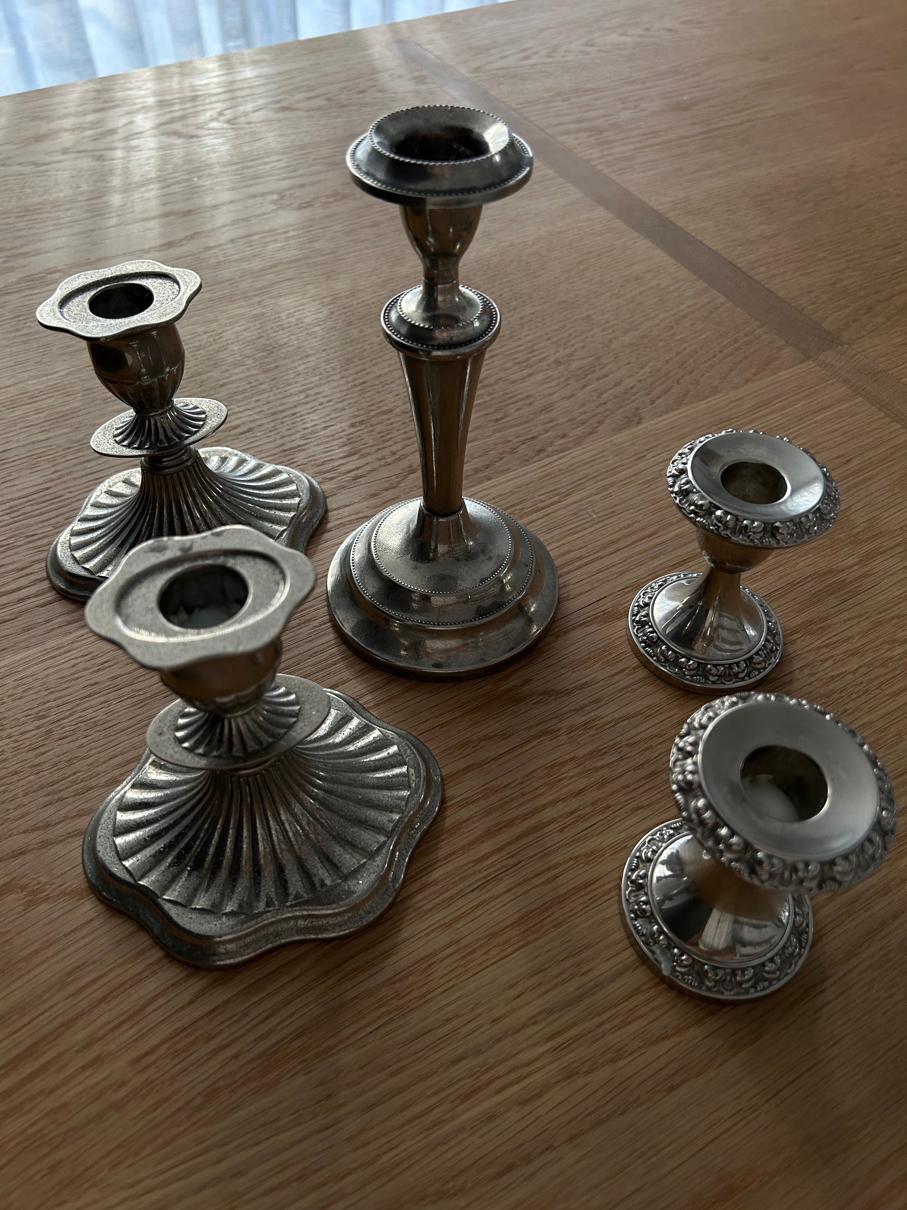 Antique Silver Candle Holders