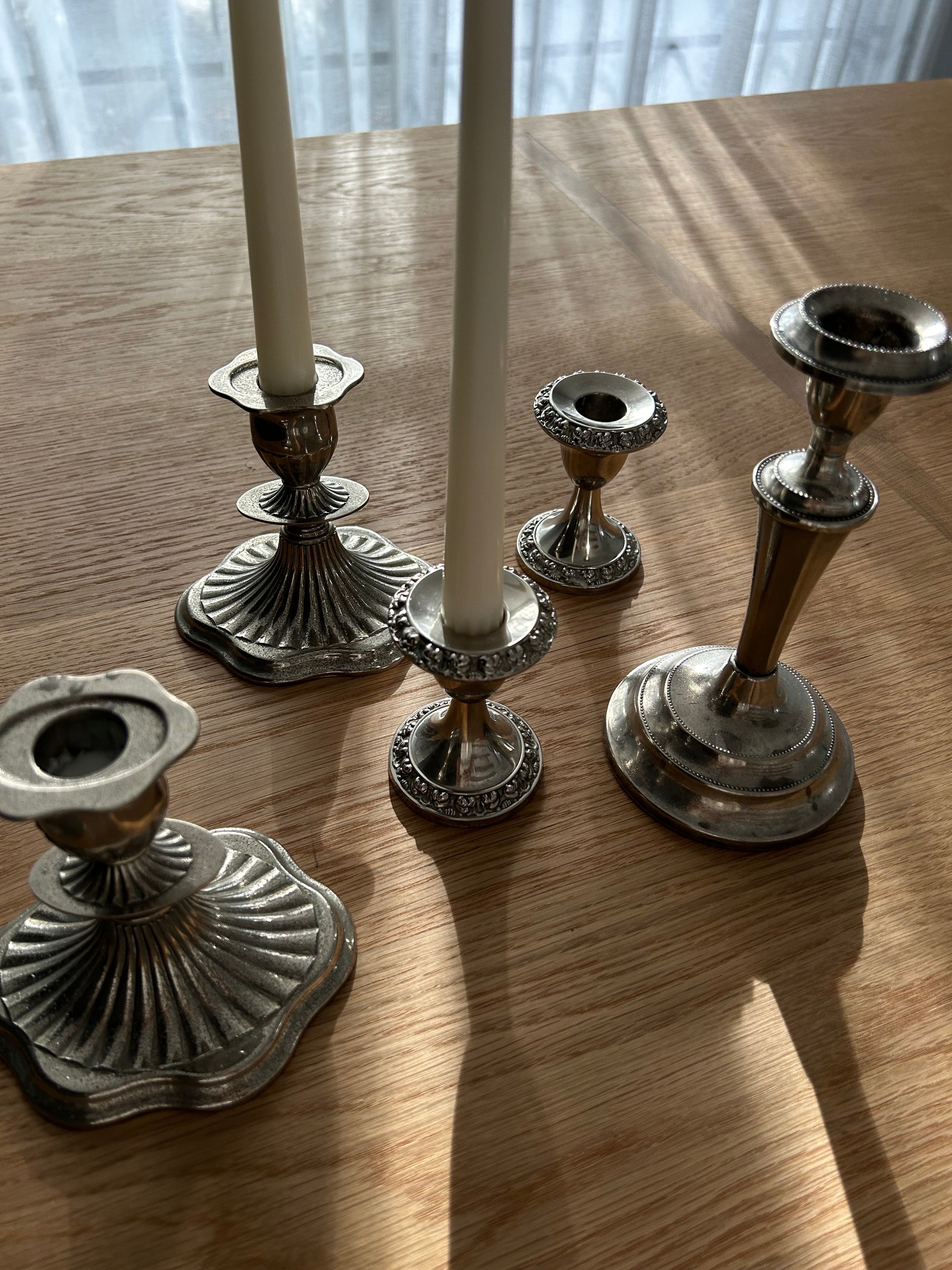Antique Silver Candle Holders