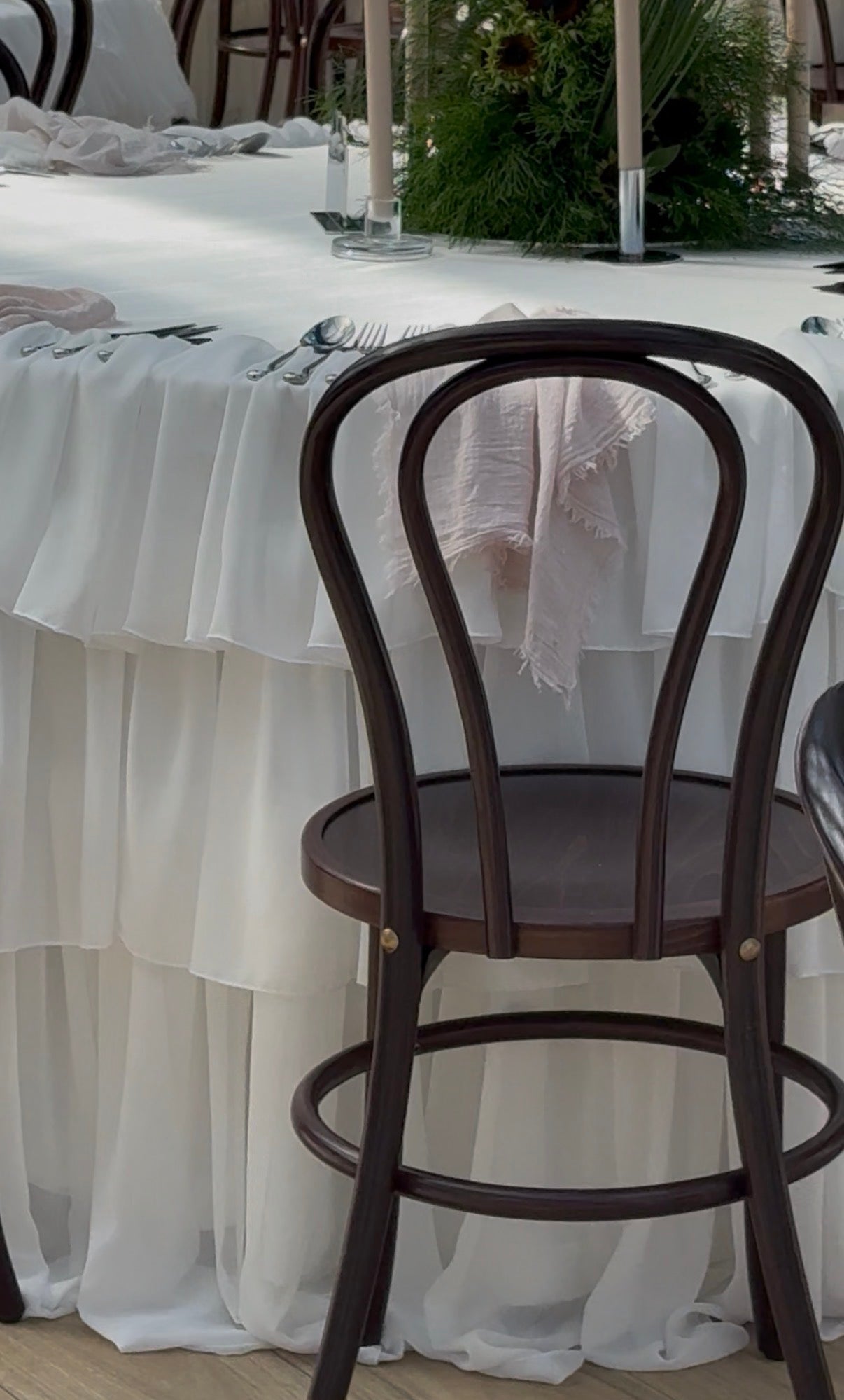 Ruffled Chiffon Round Tablecloths