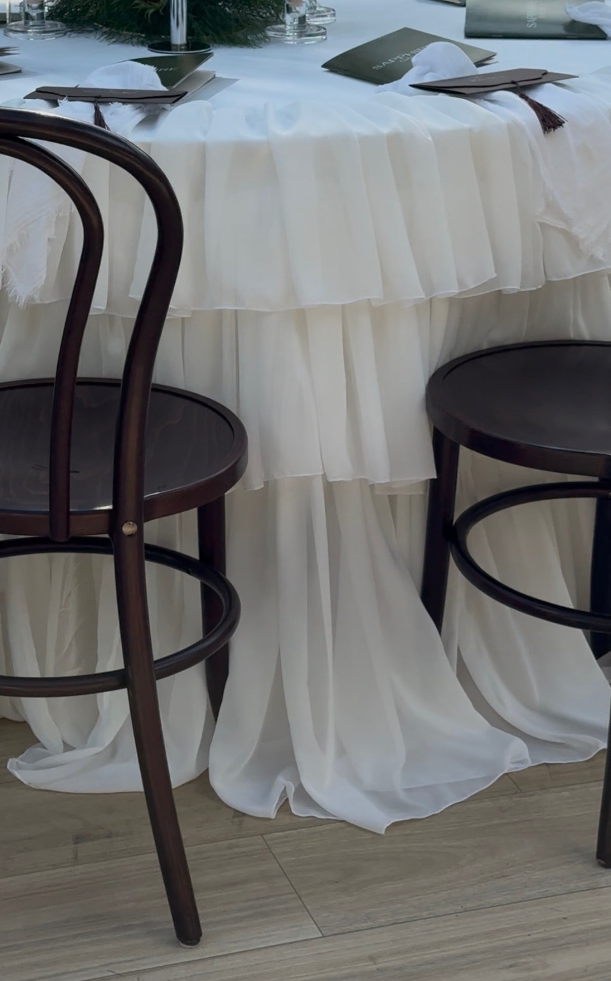 Ruffled Chiffon Round Tablecloths