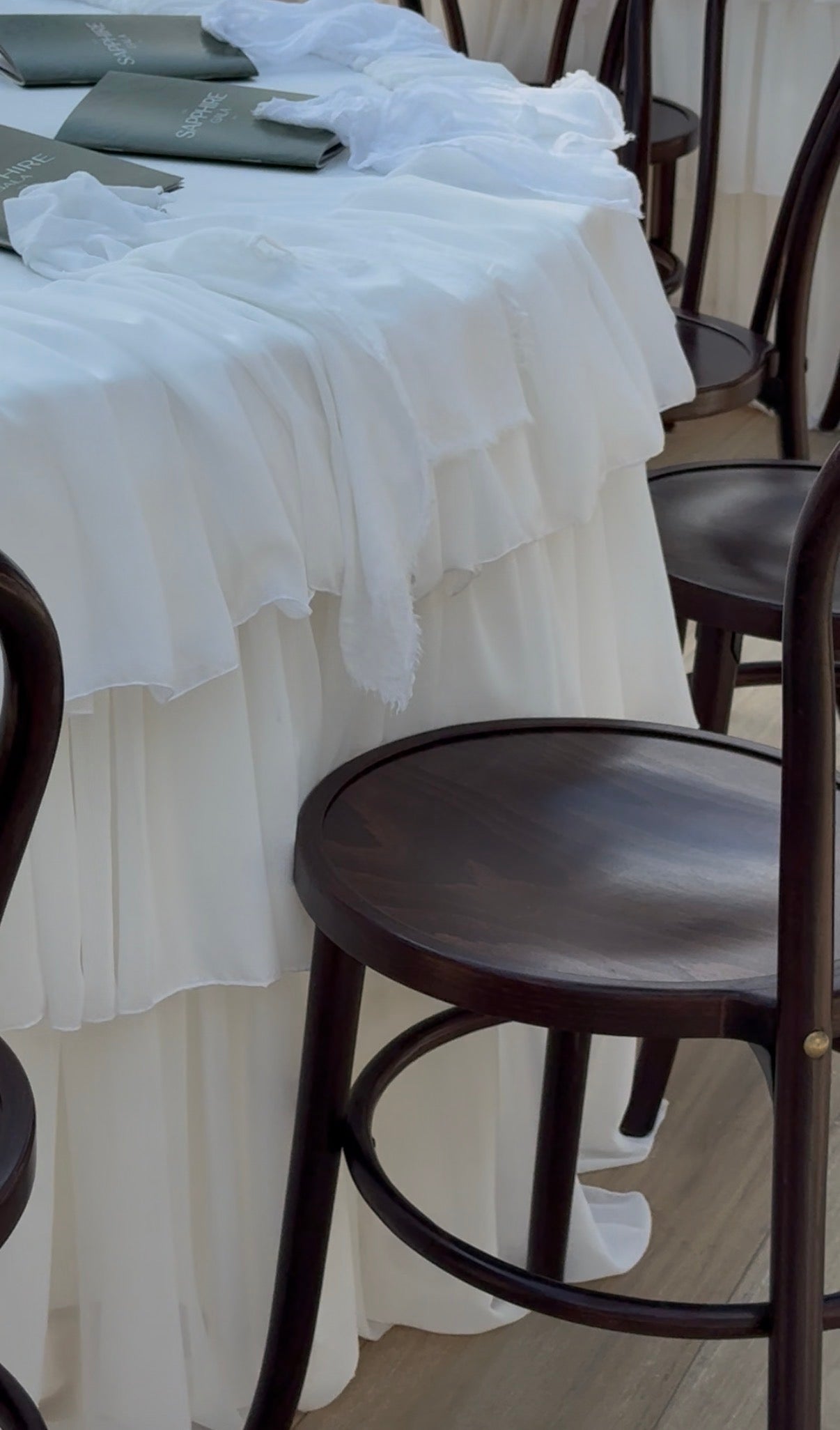 Ruffled Chiffon Round Tablecloths