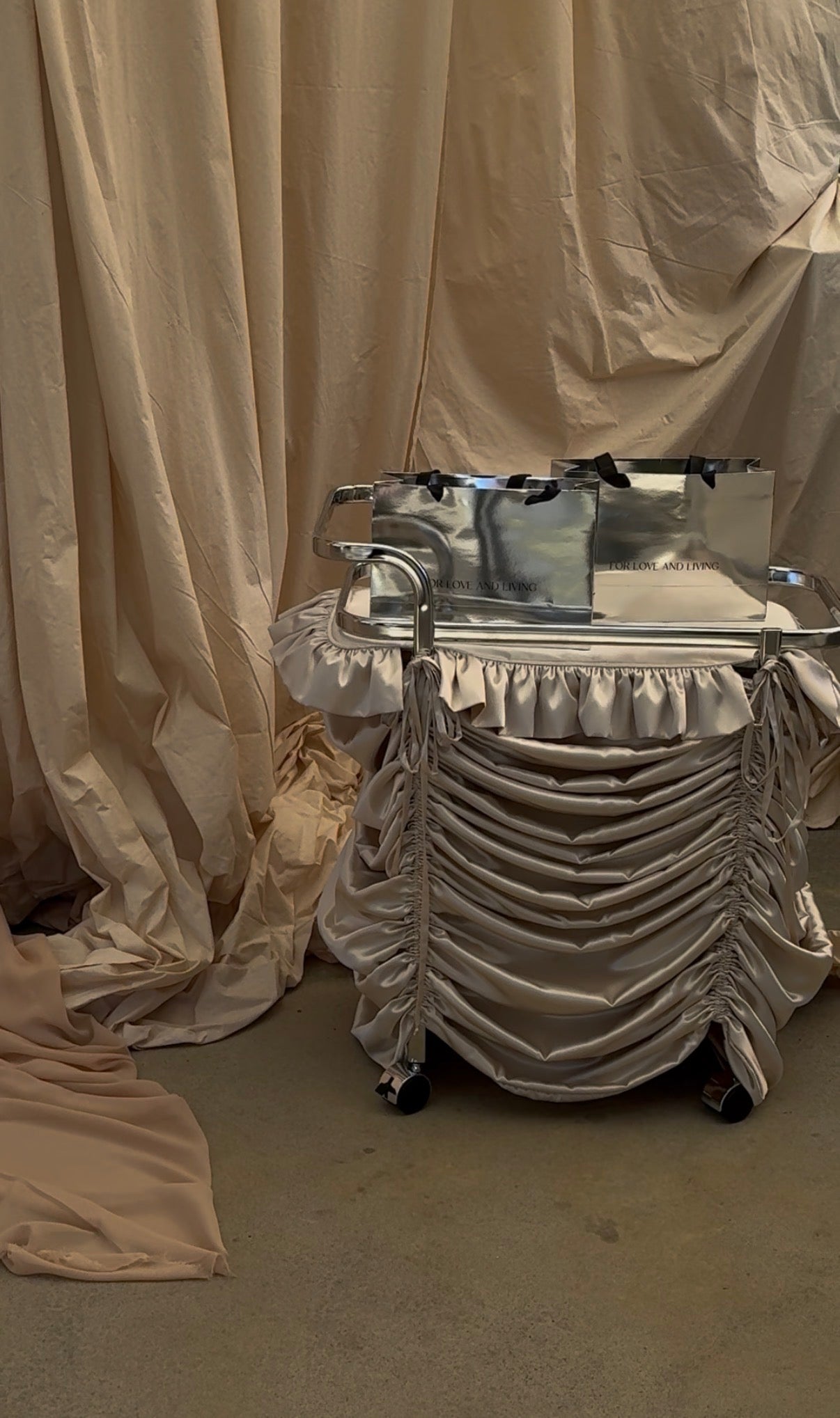 The Nude Ruffle Bar Cart