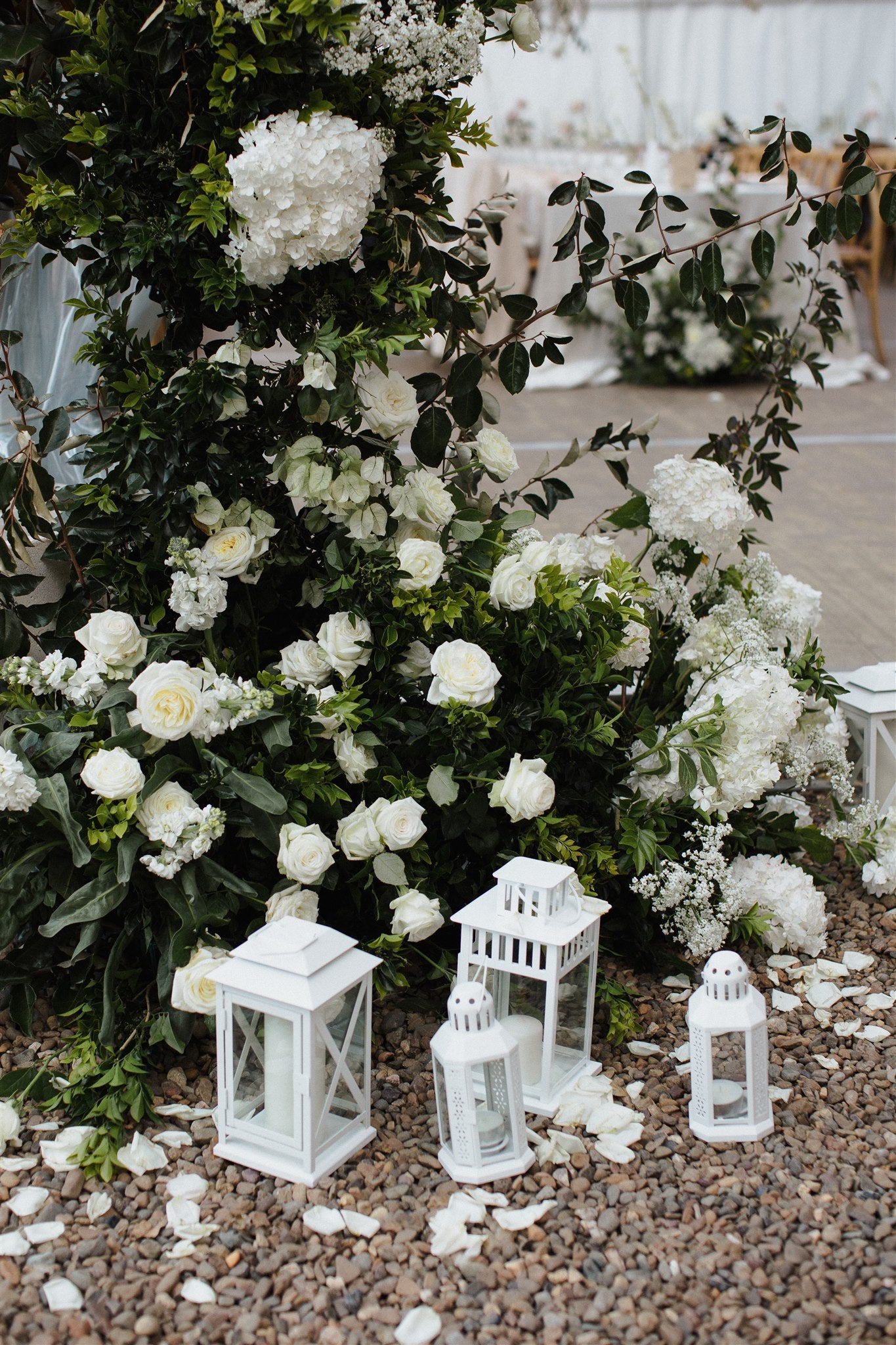 White Lanterns Candle Holders For Hire | For Love & Living Weddings & Events Gold Coast