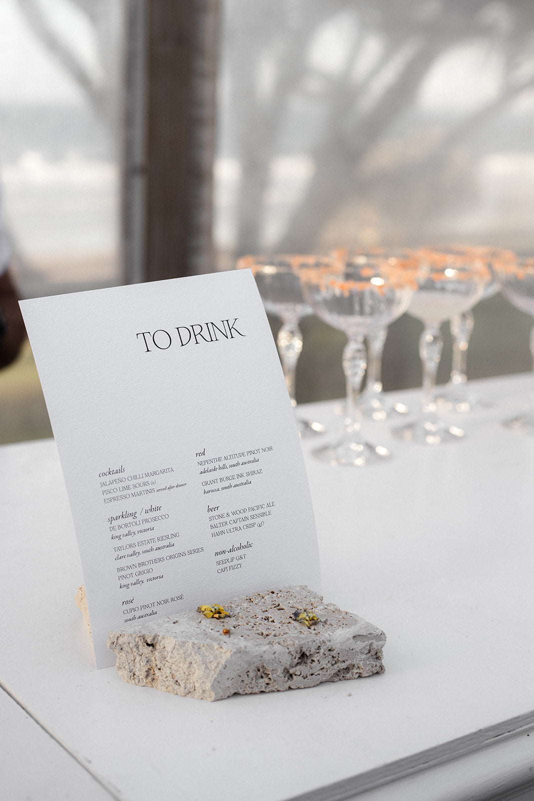 Travertine Signage Holder For Hire | For Love & Living Wedding & Event Hire Gold Coast