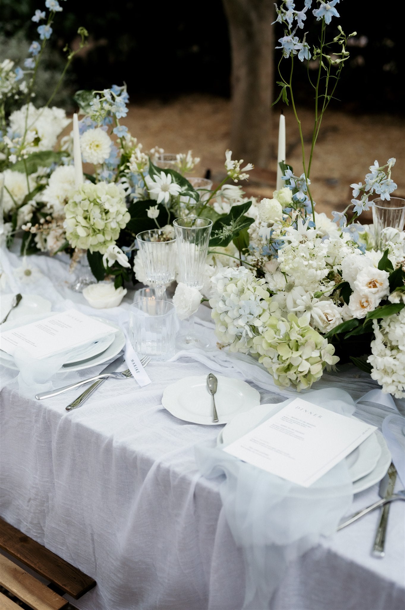 Textured cotton overlay for hire - table draping in white |For Love & Living Gold Coast Wedding & Events Hire