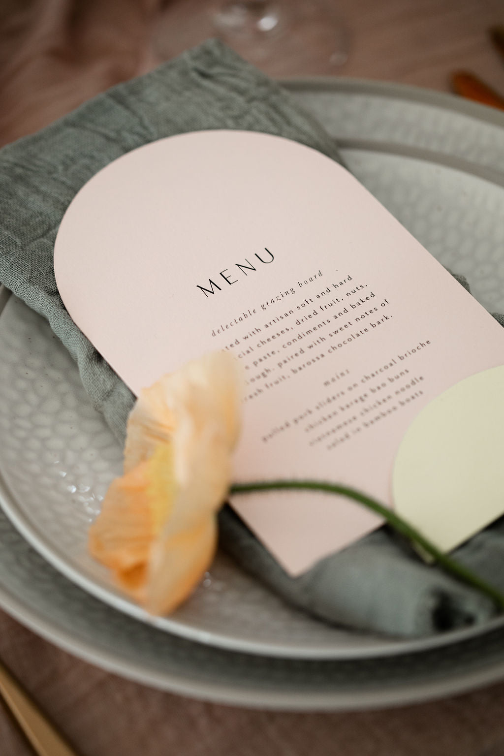 Sage green textured cotton napkins for hire | Gold Coast Wedding & Event Hire 