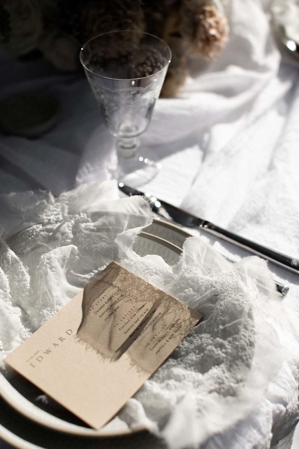 Textured White Silk Napkins for hire | Gold Coast Wedding & Event Hire