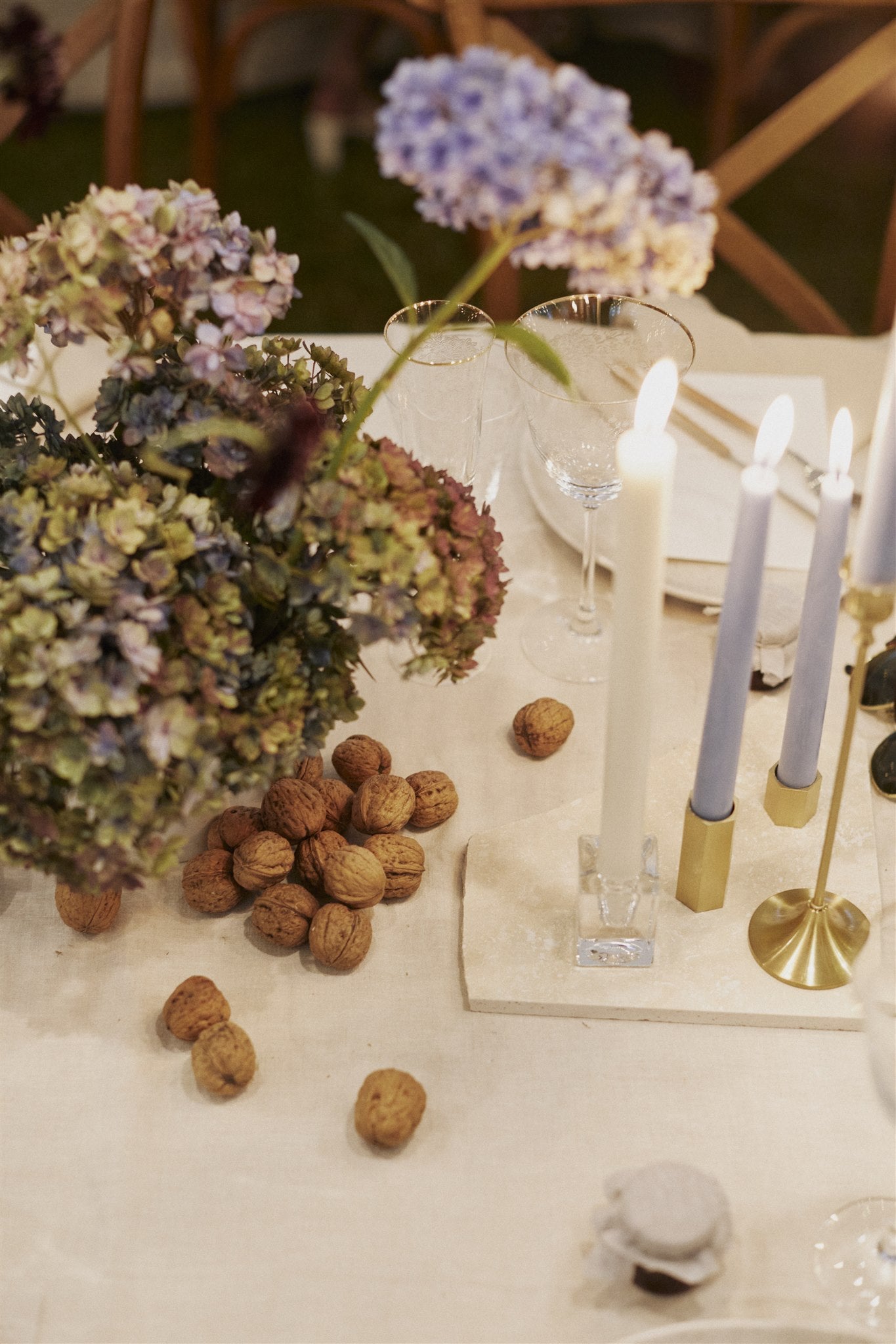 Brass candle holders for hire | For Love & Living Gold Coast Wedding & Event Styling